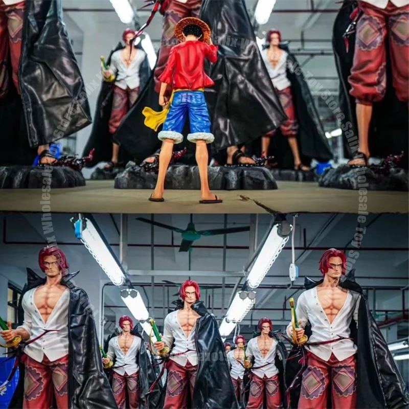 New Jt 70cm Shanks One Piece Anime Figure Red Hair Shanks Jt&Dx Toys Jt Statue Figures Pvc Statue Figurine Ornaments Collection
