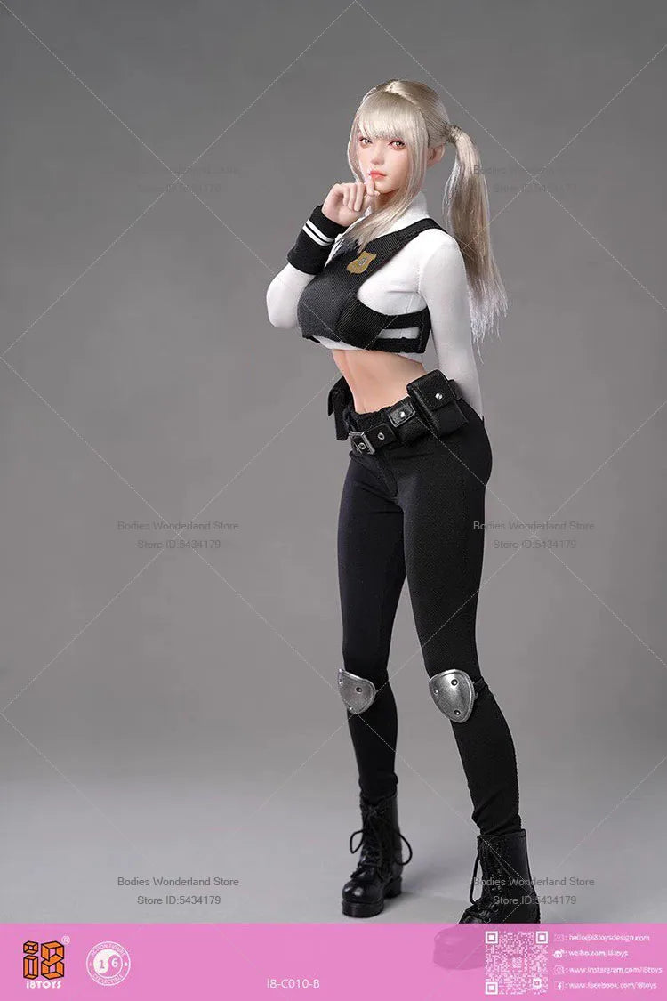 In Stock I8TOYS I8-C010 1/6 Scale Female Soldier Rabbit Police Uniform Clothes Set With Movable Eye Head For 12'' Action Figure