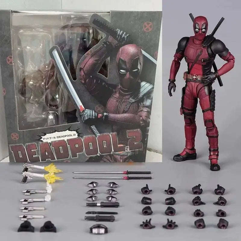 SHF Deadpool 2 16cm Action Figure - PVC Superhero Collection Movable Model Toy Jointed Doll for Kids Birthday Gift