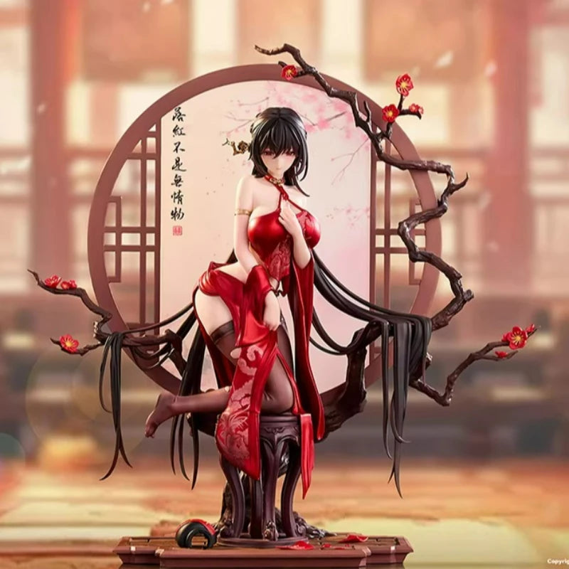 BearPanda National Style Anniversary Edition Falling Red 1/6 Cute Action Anime Figure Model with Hanfu Cheongsam and Screen