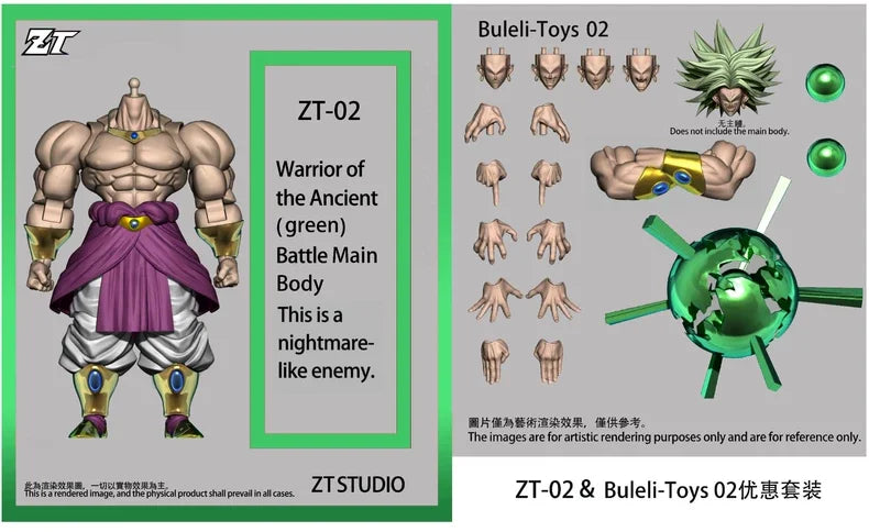 ZT Studio Broly Ancient Warrior ZT001 Dragon Ball SSJ Super Saiyan Action Figure Anime Model Trendy Toy Collectible in Stock