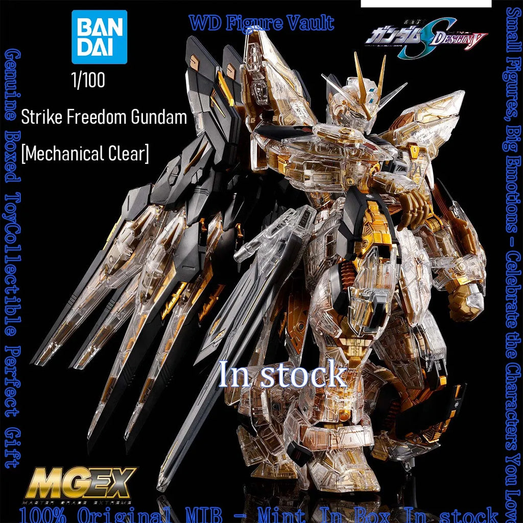 In stock Bandai MGEX 1/100 Strike Freedom Gundam [Mechanical Clear] MOBILE SUIT GUNDAM SEED DESTINY Figures Genuine  Toys Gift