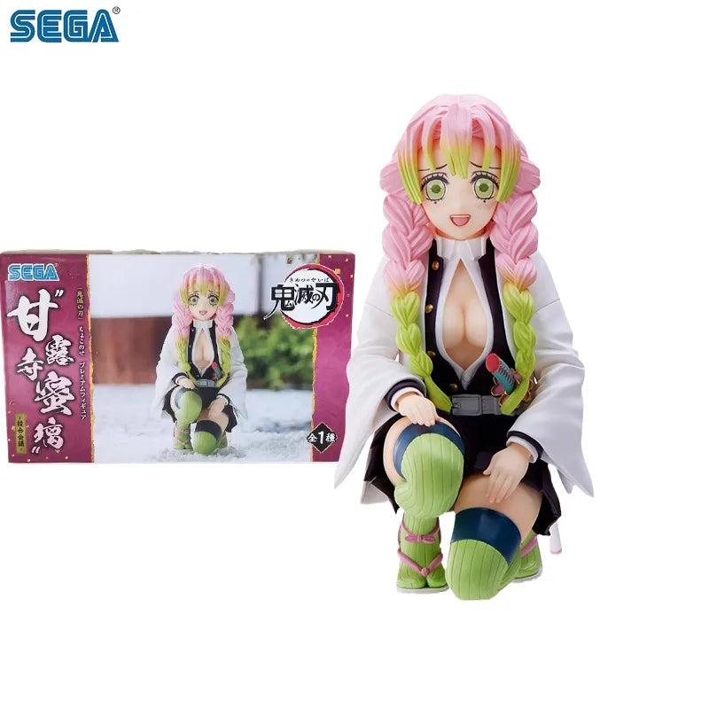 SEGA Original Demon Slayer Anime Figure PM Kanroji Mitsuri Squatting Action Figure Toys for Kids Gift Collectible Model Dolls