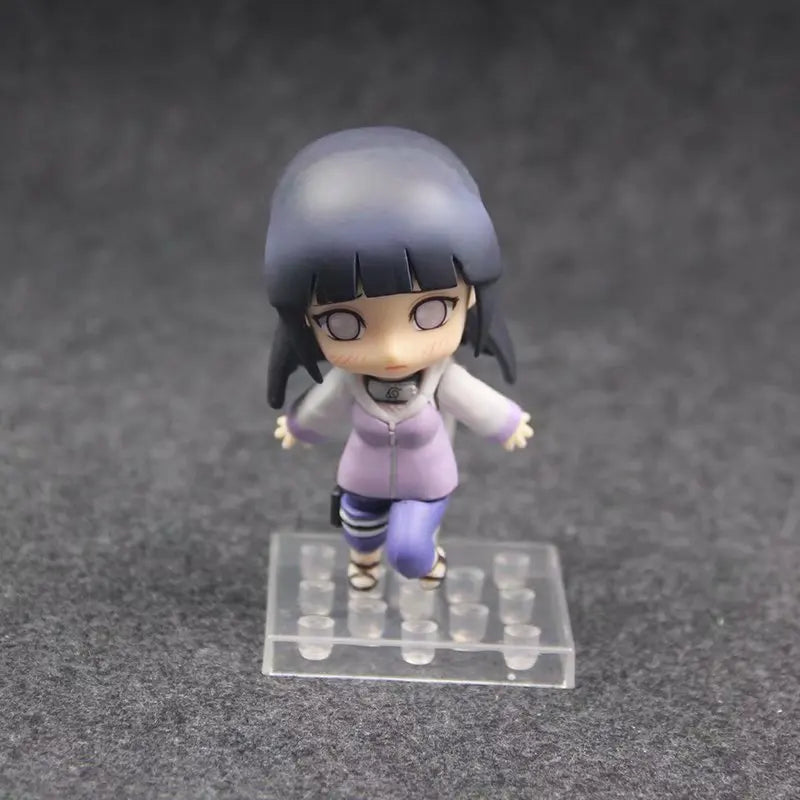 10CM Anime Naruto Hyuga Hinata kawaii Q Version kawaii Joint replaceable Action Figures PVC Model Desk Decor Toy Gifts boxed