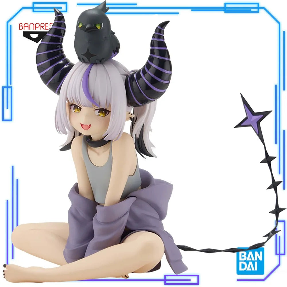 In Stock Bandai Original Genuine Banpresto Virtual Idol Hololive Karasu La+ Darknesss Relax Time 14cm Model Toy Figure Xmas Gift