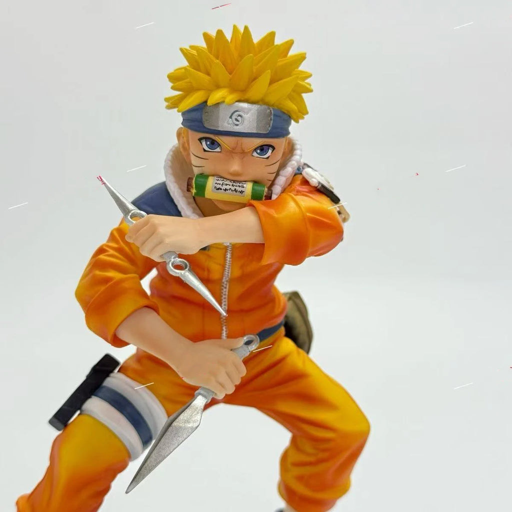 New 18cm Naruto Anime Figure Uzumaki Naruto Figurine Collectible Kagebunsin No Jyutu Pvc Statue Model For Boy Room Ornament Toy