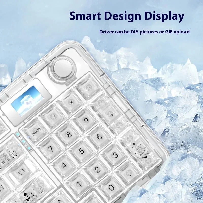 AULA F-NB98 Mechanische Tastatur 3-Modus Multifunktionsknopf Benutzerdefinierter Bildschirm Gaming-Tastatur RGB-Hintergrundbeleuchtung Hot Swap PC Gamer Geschenke