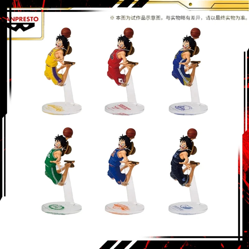 New 100%Genuine Bandai Banpresto One Piece X Nba Msp Collaboration Monkey D. Luffy Collectible Figure Official Pvc Model Gifts