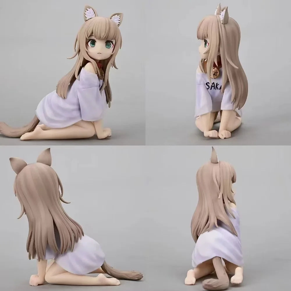 Replaceable Face Soybean Poer  Girl  Mobile Phone Stand Tea Par  Host Car Decoration Anime Figure Collectible