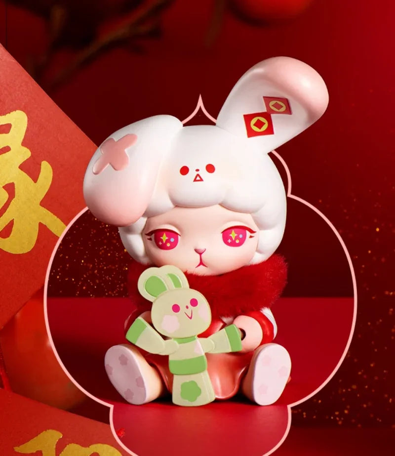 POP MART Drei, Zwei, Eins! Frohes chinesisches Neujahr Serie Blindbox Spielzeug Kawaii Anime Actionfigur Überraschung Mystery Box Puppen