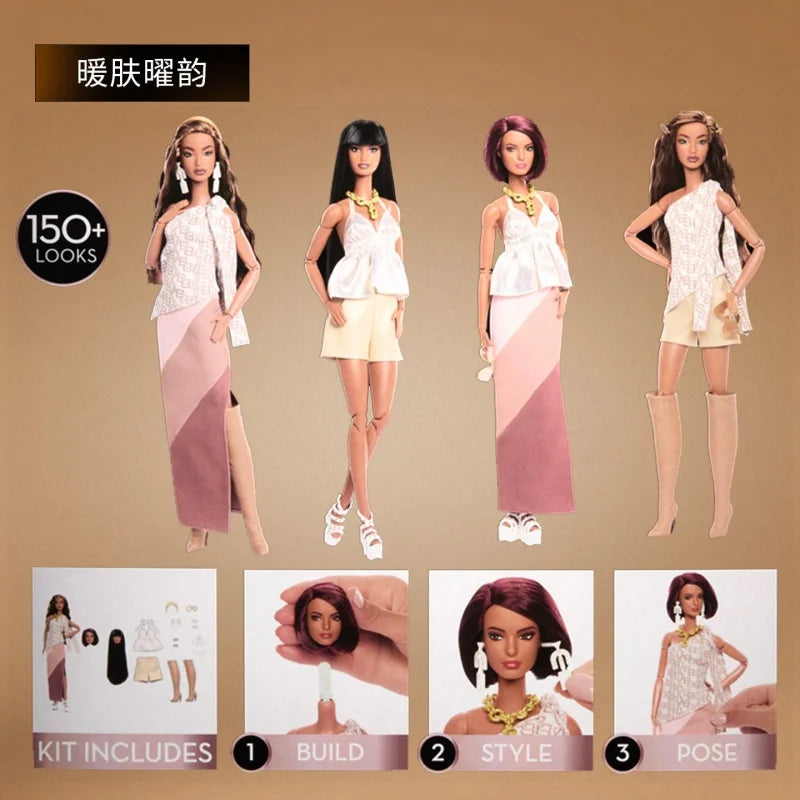 Barbie You Create Series Haute Couture Clothing Dolls,3 Face Models,Fashionable Girl Model Toy Bjd,With Gift Box Collection Gift
