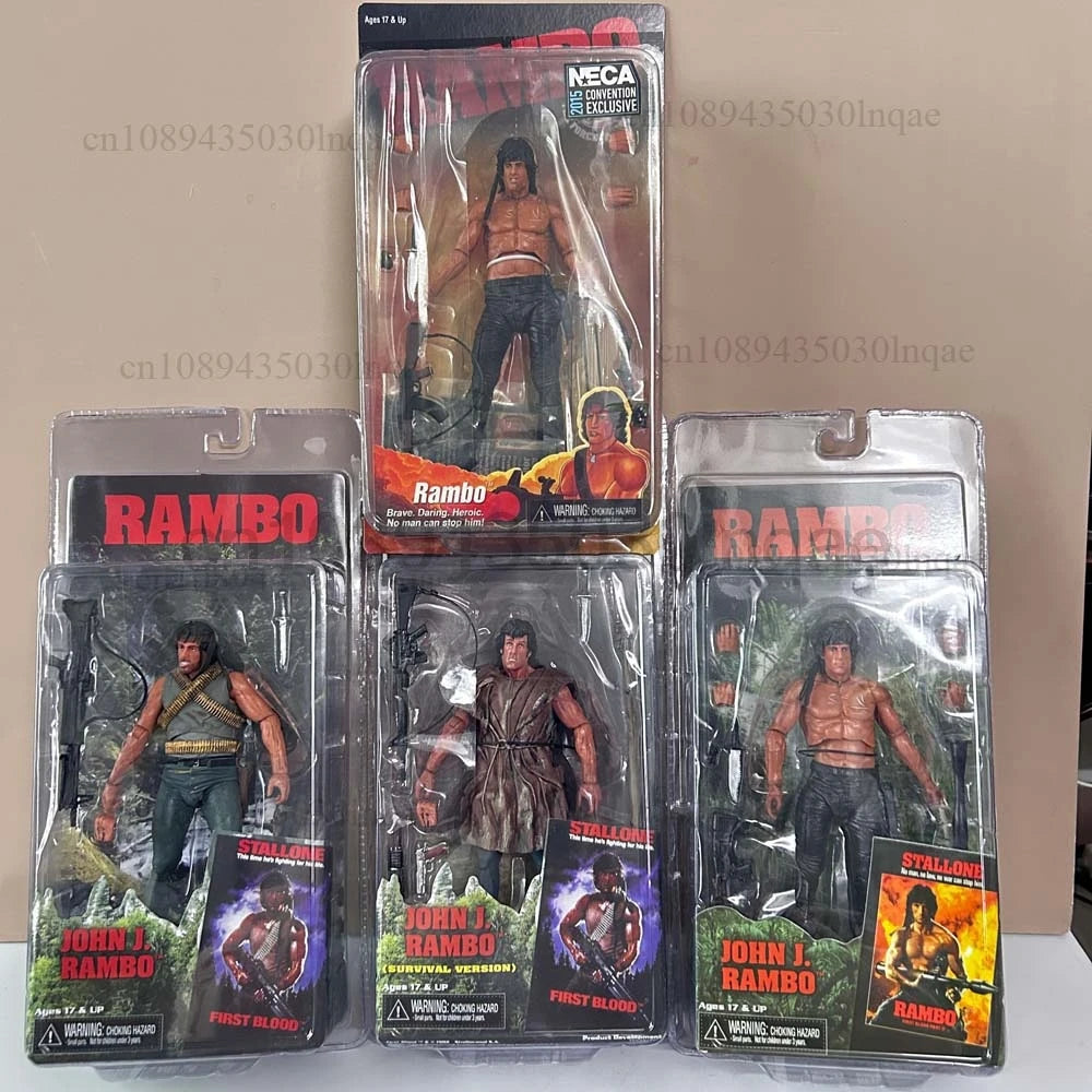 NECA Figure First Blood John J Rambo Stallone Action Figure Rambo 2015 Ver. Special Forces Soldier Avenger Sylvester Film Model