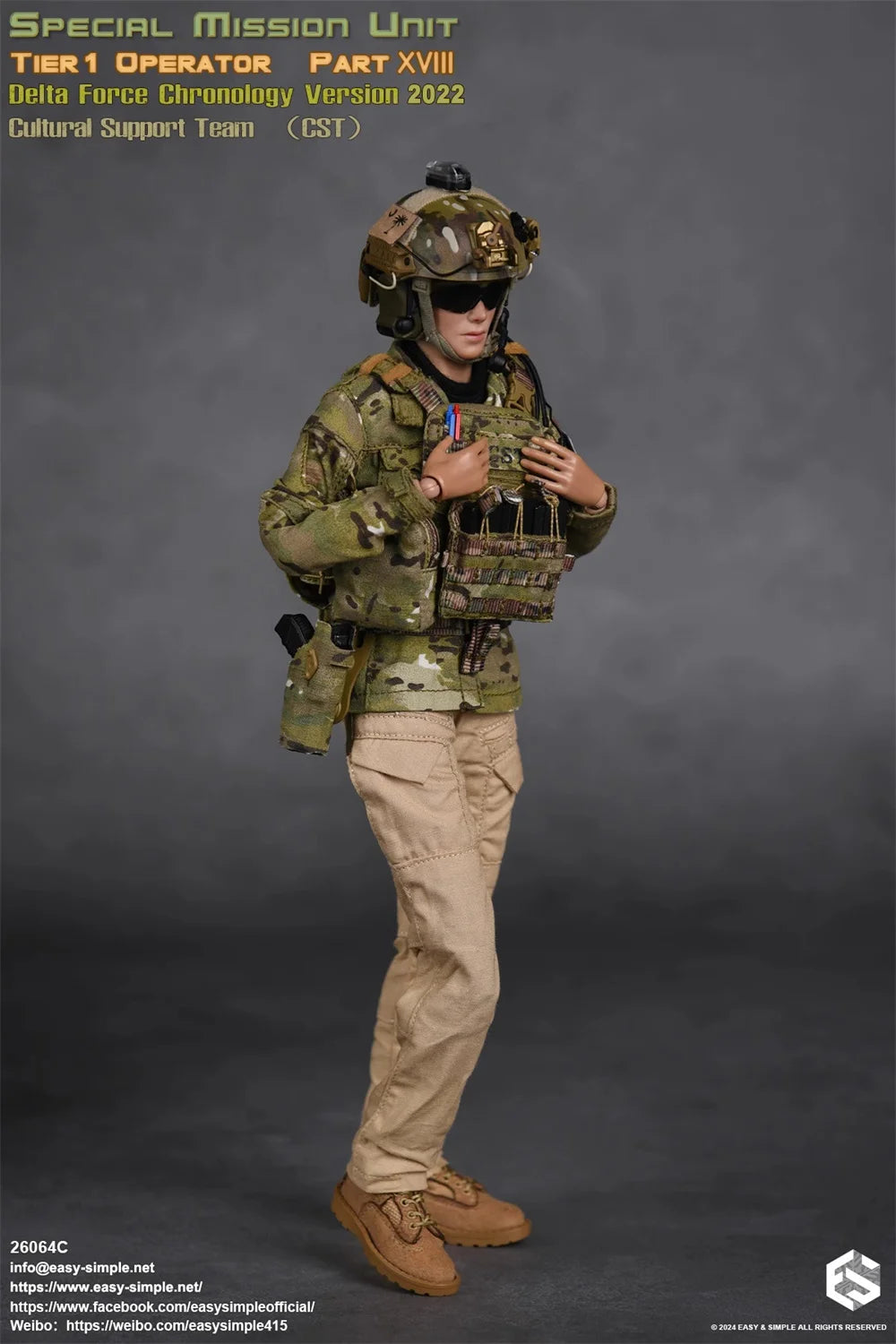 Easy&Simple 26064C 1/6 Soldier Female Member of the CAG Special Forces Full Set 12'' Action Figure Model Toys In Stock