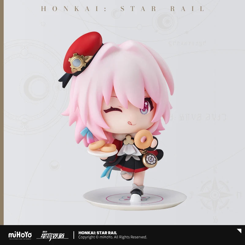 Honkai Star Rail Q Version Figure Train Welcome Tea Party Series Doll Dan Heng March 7th Action Figures Game Peripheral  Gift