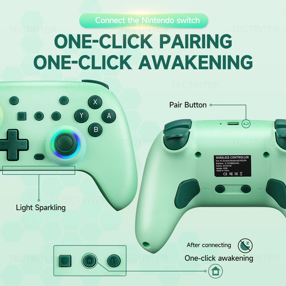 RGB Hall Effect Wireless Controller For Nintendo Switch/Switch 2/Android Gamepad PC Joystick Joypad Controle with Turbo Function