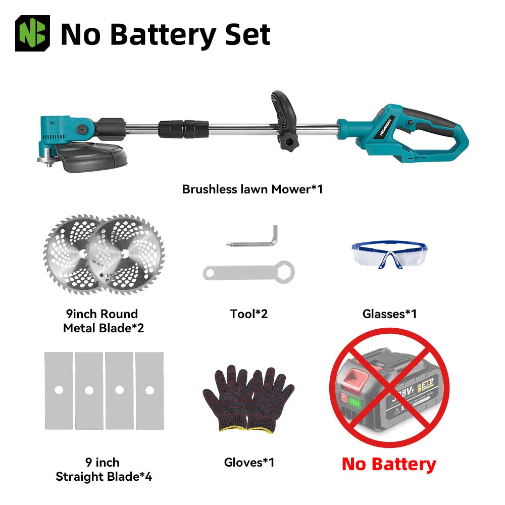 NEWBENY 4000W 9 Zoll Elektrischer Rasenmäher Cordless Garten DIY Reparatur Rasenflächen Hedge Trimmer Power Tools Für Makita Batterie Pin