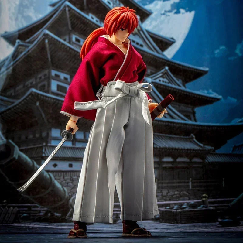 New Dasin GT Model Rurouni Kenshin HIMURA KENSHIN Himura SHF 1/12 Red / Blue/ 2nd Release PVC Action Figure Anime Model Toy