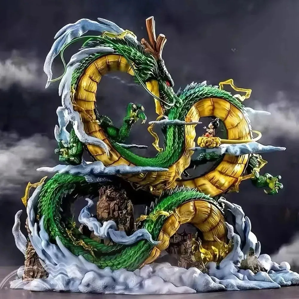 23cm/9.05in Anime Dragon Ball Z Figure Shenron Goku And Shenron Action Figure Model Pvc Statue Doll Collection Toy Gifts