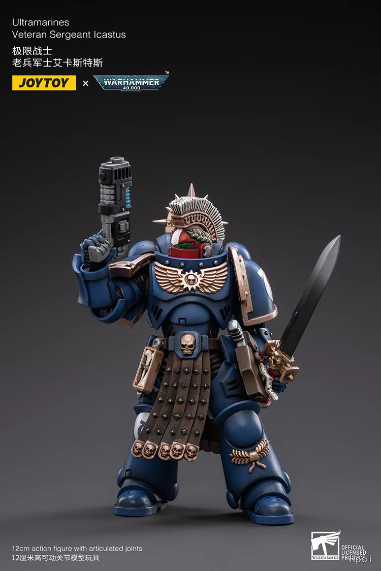 【FS】JOYTOY  Warhammer 40K  Scale 1/18 Action Figures Ultramarines Veteran Sergeant Lcastus Models Toys Gifts