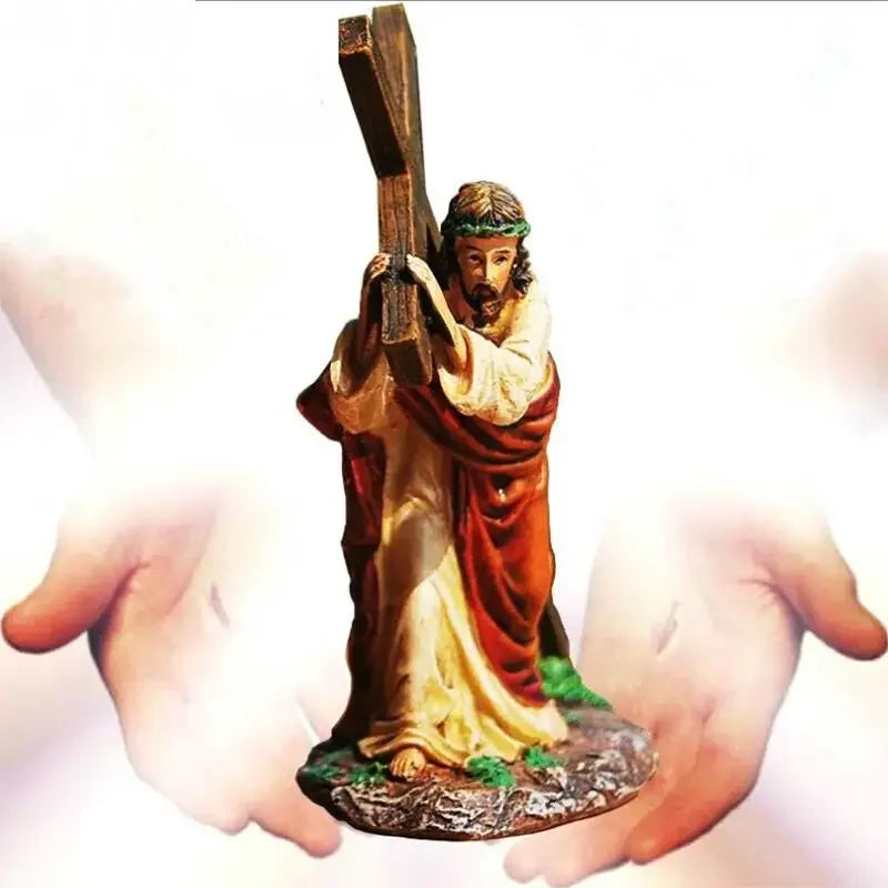 Crucifix Statue Jesus Cross Resin Statue Christ Figure Catholic Religious Accessories Decor