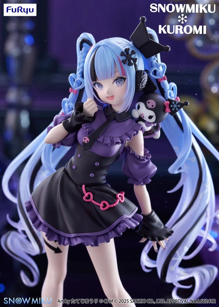 Furyu Miku Hatsune Anime Miku & Kuromi Trio Try iT Action Figures Model Figurine Original Figuarts Decoration Collection Toys