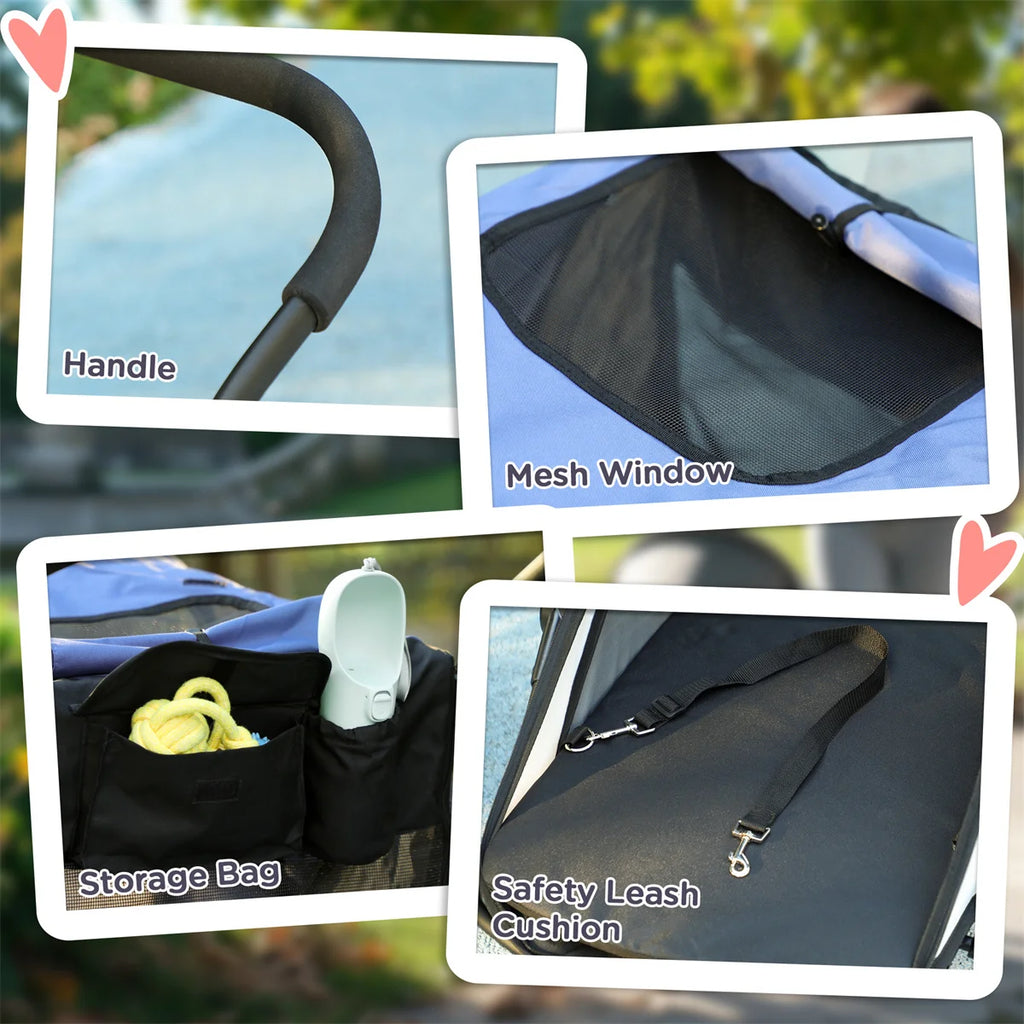 Foldable Dog Stroller Convenient Pet Stroller with Key Features