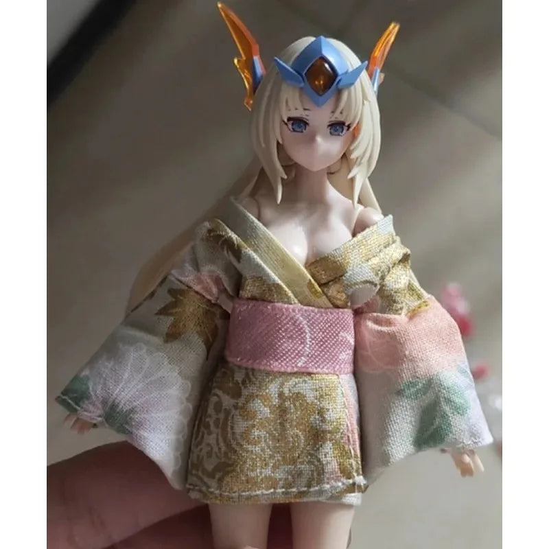 1/12 Scale Female Soldier Short Japanese Printing Kimono Dress Clothes Model for 12" Tbleague Phicen Body Accessories