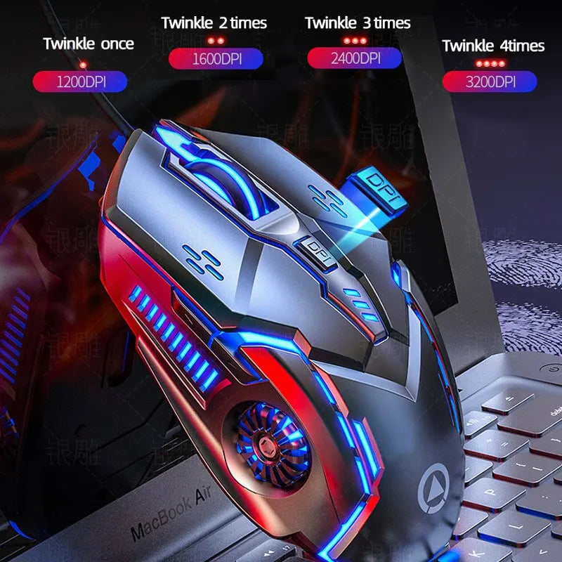 Silver Eagle G5 Stumm Kabelgebundene Maus Sechs Tasten Leuchtendes Spiel E-Sport Maschinen Computerzubehör Grenzüberschreitende Lieferung 