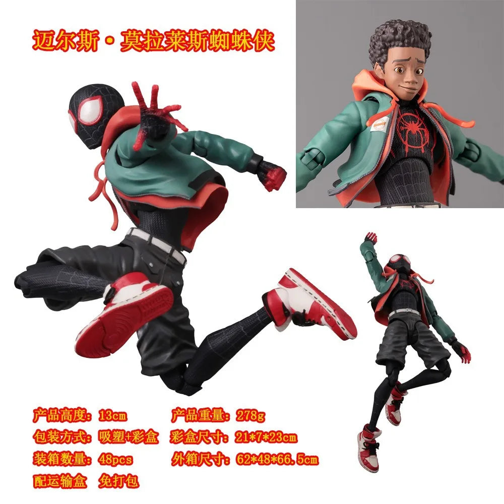 Shf Anime Spider-man Figuarts Miles Morales Gwen Action Figures Gwen Spider Woman Figurine Spiderman Figure Pvc Model Doll Toys