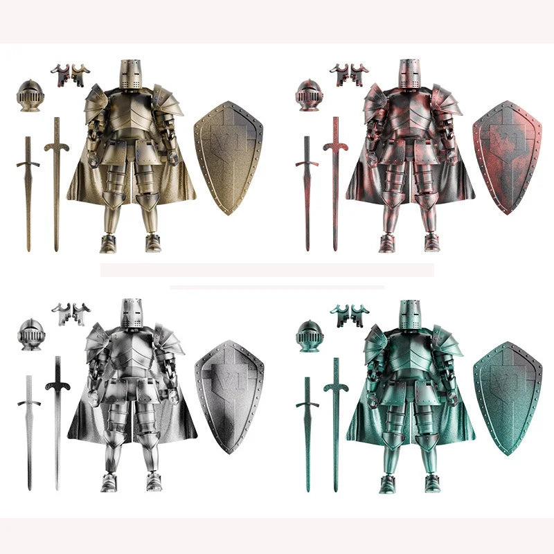 Middle Ages Warrior Action Figure Toys Retro Joint Mobility Knights Collectible Model Toy For Kids Adult Stress Relieving Gifts