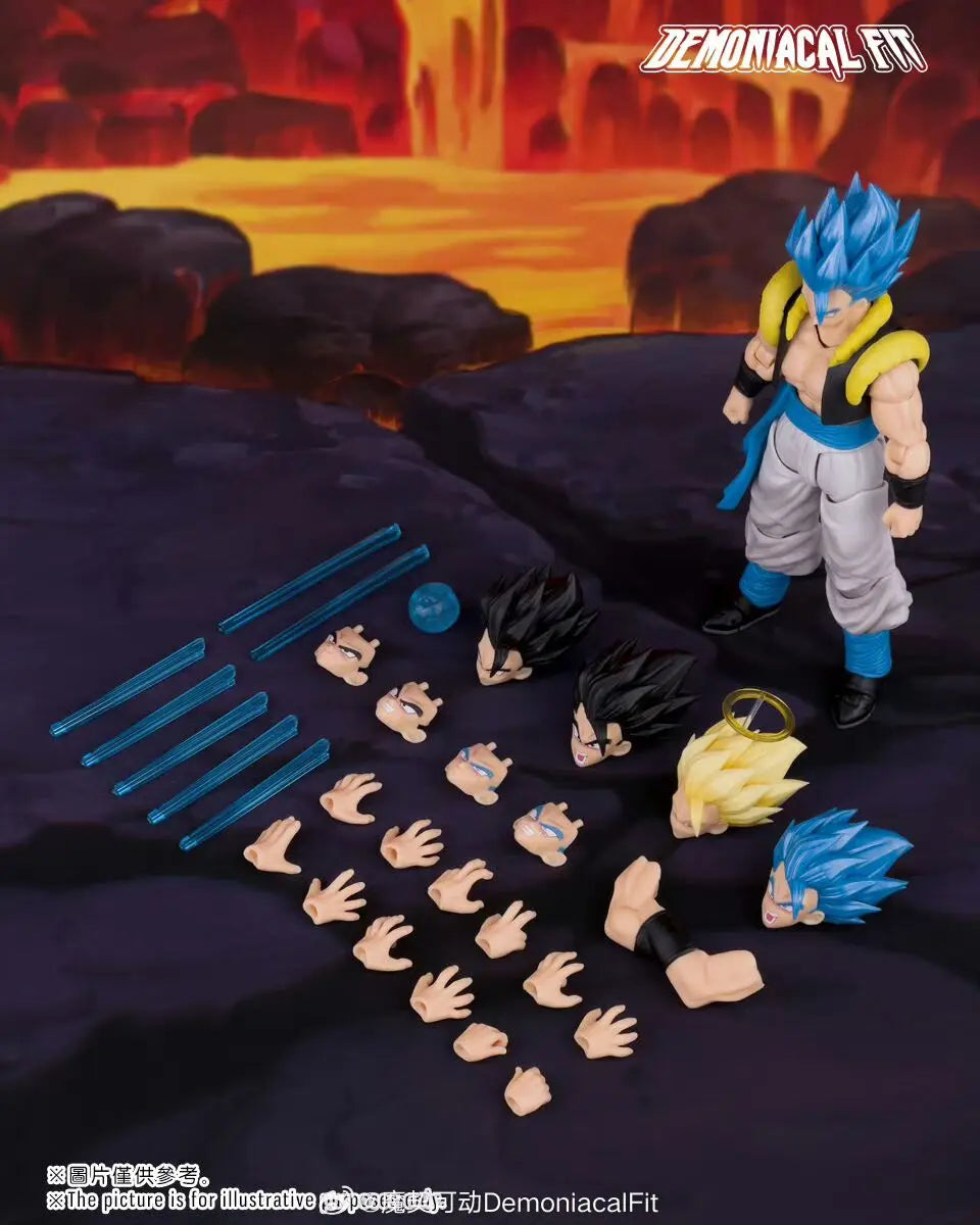 НОВО - Предварителна продажба Demoniacal Fit екшън фигурка Gogeta Dragon Ball GT фигурки Super Blue Saiyan God Gogeta фигурка SHF модел Gitf играчка