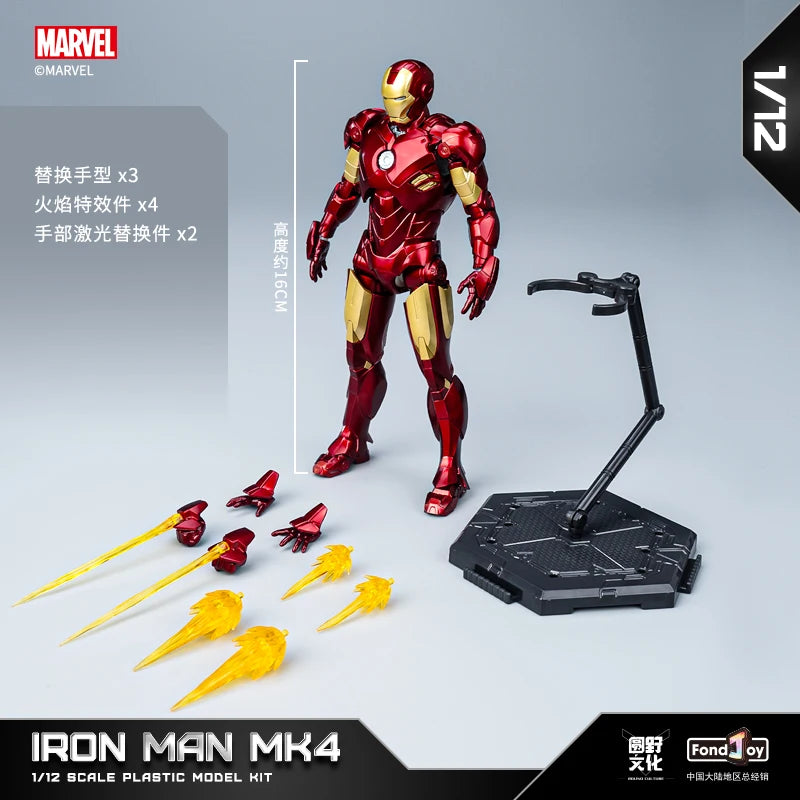 2025 New Original Fondjoy Iron Man MK45 Model Kit 1/12 Infinity Saga Ironman Assembly ABS Joint Movable Kid Toy Customized Gifts
