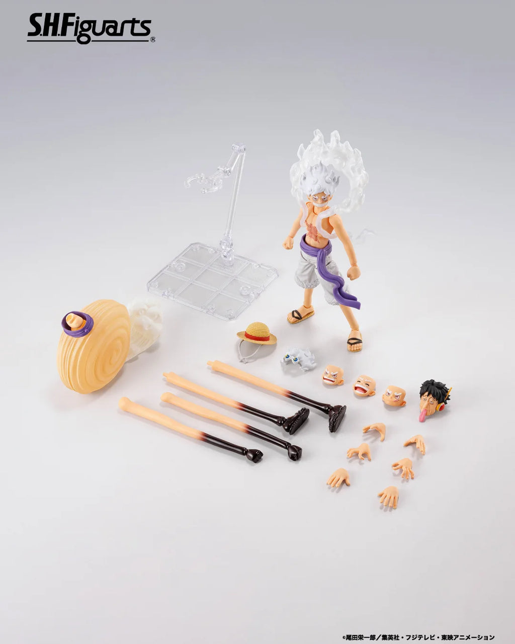Original Bandai Sh Figuarts SHF ONE PIECE Monkey.D.Luffy Gear5 Future Island Egghead Action Figures Anime Model Toys Collection