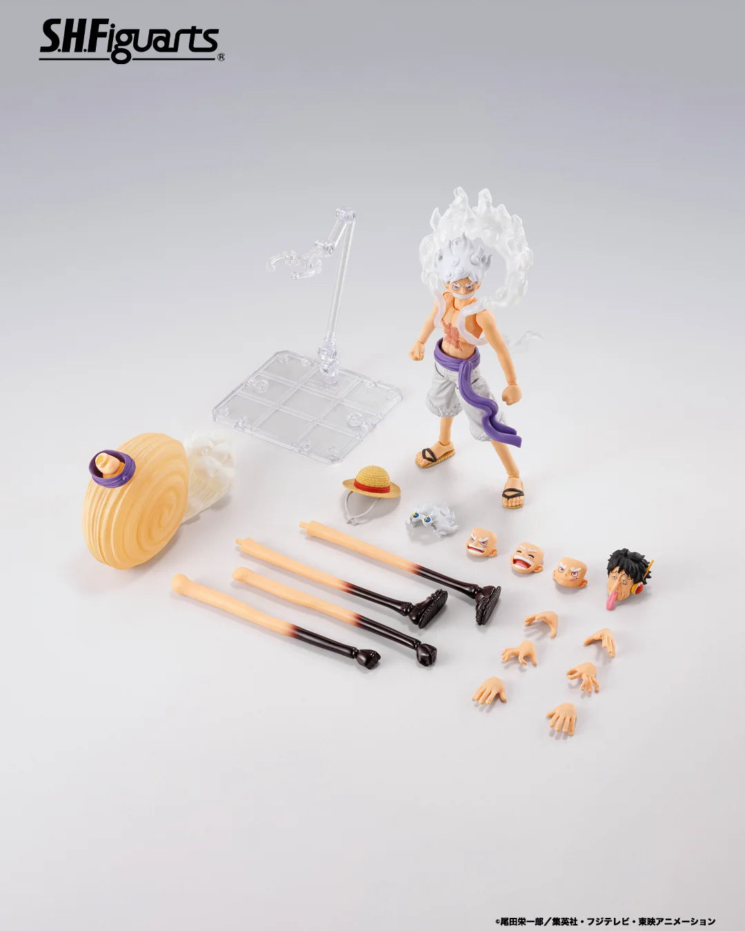 Original Bandai Sh Figuarts SHF ONE PIECE Monkey.D.Luffy Gear5 Future Island Egghead Action Figures Anime Model Toys Collection