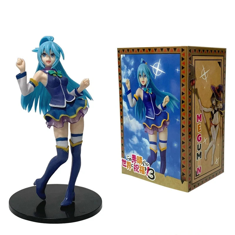 KonoSuba Anime Action Figure Water Goddess Aqua & Bikini Megumin Standing Pose PVC Anime Girl Collectible Display Model Fan Gift
