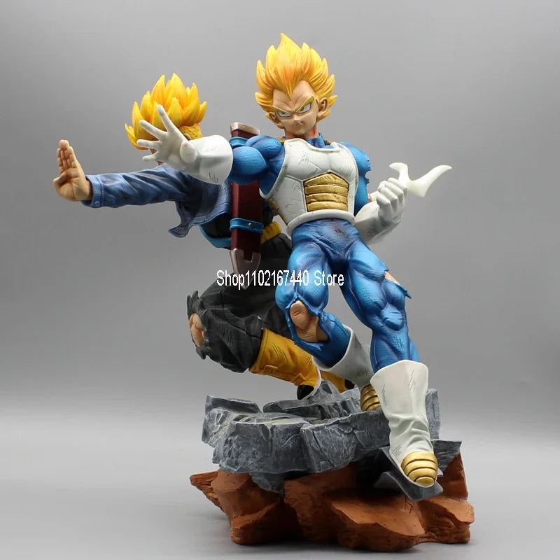 30cm Dragon Ball Z Action Figure Fighting Vegeta and Trunks Figure Father and Son Model Super Saiyan Statue PVC Collection Toys