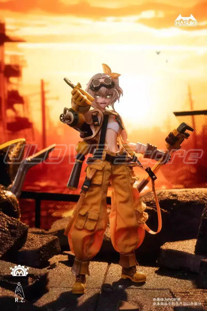 In Stock Original LYNXPULSE HASUKI Pocket Art PA007 Mechanic Fiona 1/12 Action Doll Model Toys Gifts