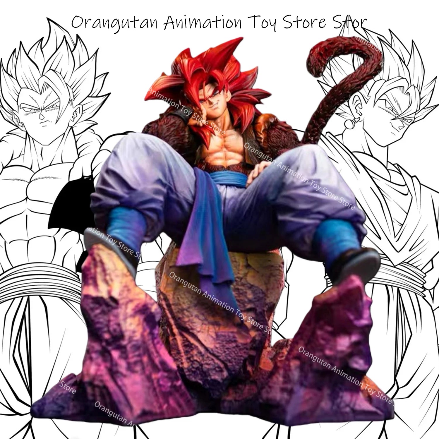 Anime 25cm Dragon Ball Gogeta Figures ssj4 Gogeta anime Figures PVC Statue Collection Model Toys Gifts