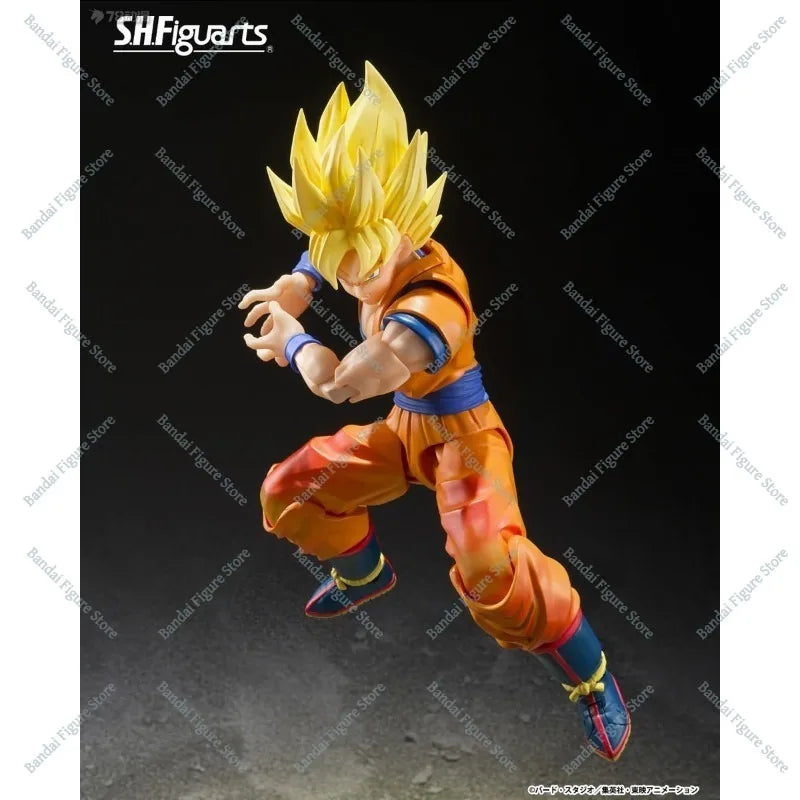 Original Bandai S.H.Figuarts Shf Super Saiyan Son Goku 3.0 The Beginning of the Decisive Battle Dragon Ball Z Figures Model Toys