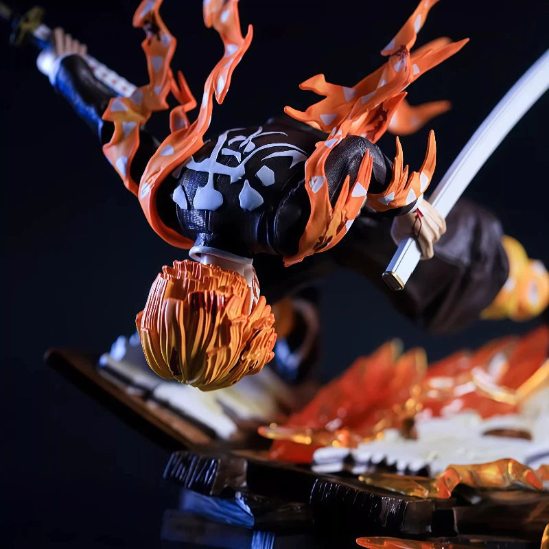 28cm Demon Slayer Agatsuma Zenitsu Thunder God Ver Anime Figure Collectible Figurine Desktop Decoration Gift For Anime Fans