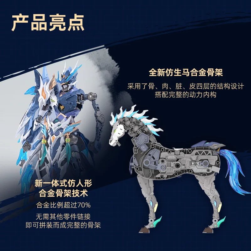 【In Stock】Zhao Yun Ultra-Mobile Guochuang Assembled Mecha Model With Mount Alloy Skeleton Highly Playable Collection