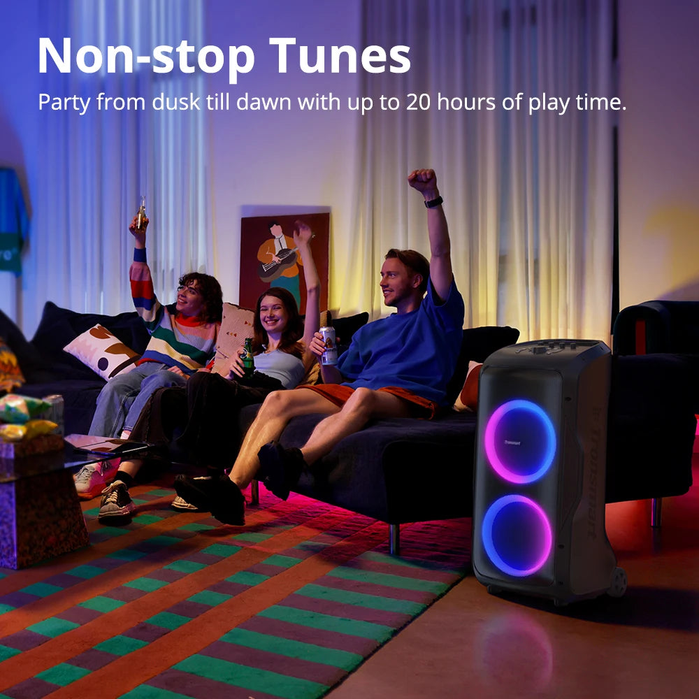 Tronsmart Halo 300 Speaker, 240W Partybox, Bluetooth Party Speaker with Guitar/Mic/XLR Input, TWS, 20-Hour Playtime, APP Control