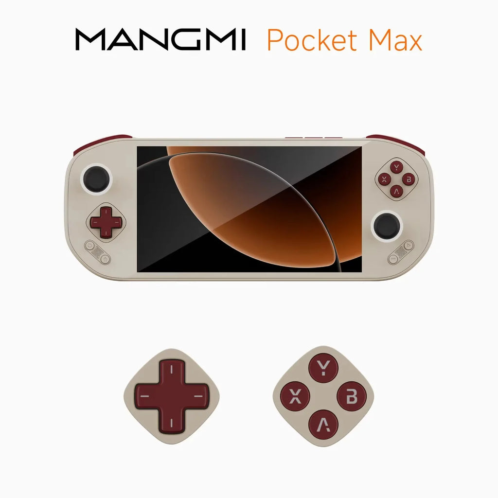 MANGMI Pocket Max Handheld Gaming Console TMR Joysticks Hall Triggers Android 13 8+128GB with 7" 144Hz AMOLED Screen Wifi6+BT5.1