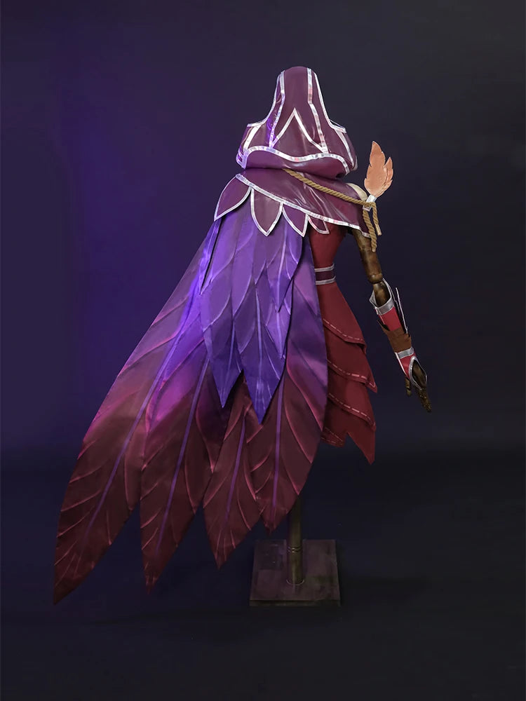 ROLECOS LOL The Rebel Xayah Cosplay Costume Game LOL Xayah New Champion Outfit Halloween Women Suit with Cloak
