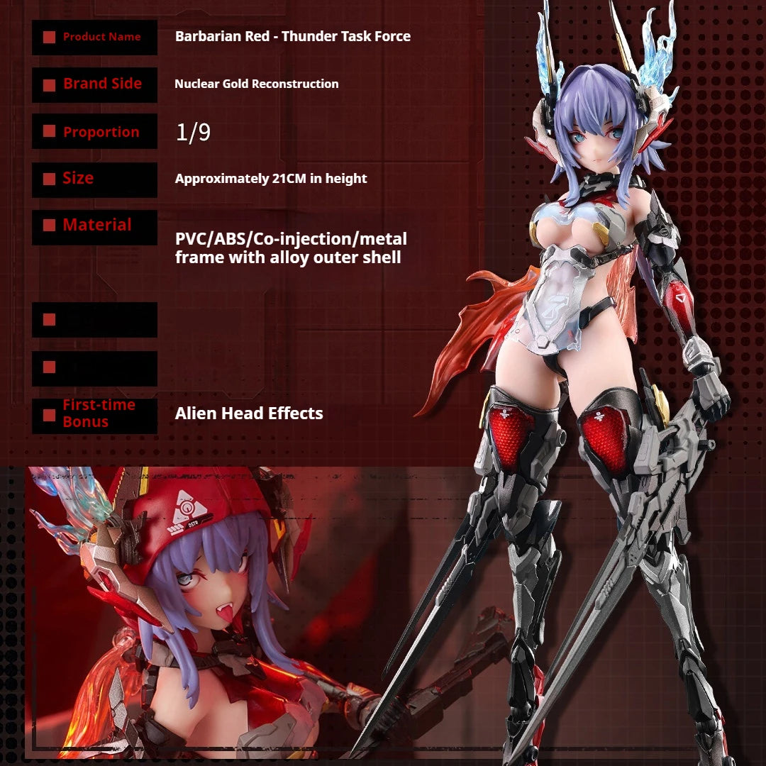 Animester Mecha Girl Action Figure Nuclear Gold Reconstruction Thunder Task Force Babella Articulated Joints Flexible PVC Body