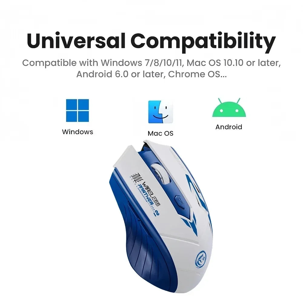 2.4G Wireless Mouse Bluetooth 5.4 Mouse Dual-Mode Gaming Mice E-Sports Rechargeable Mouse 1600DPI PC Gamer Mouse For Computer