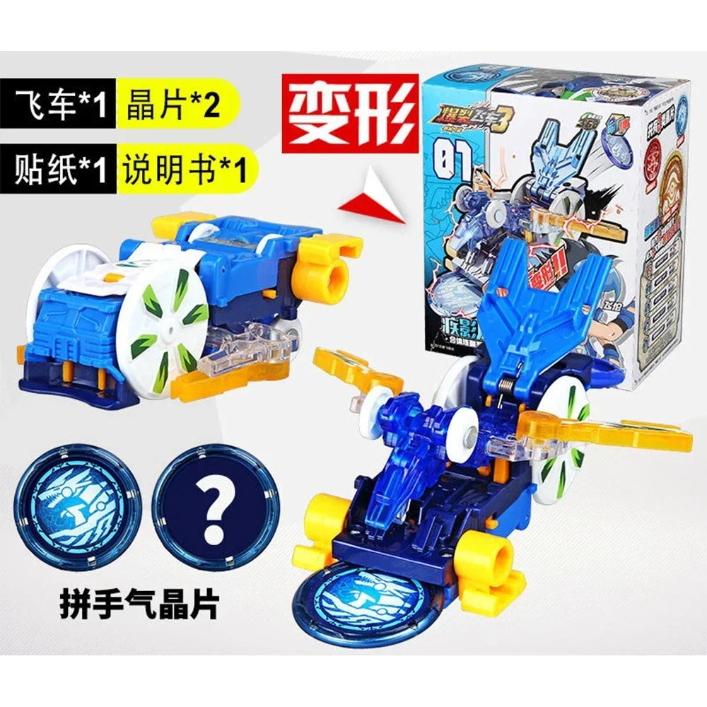 Screechers Explosive Speed Car 3 Metamorphosis Action Figures Children Gifts Boys Toy Ejection Flip Deformation Double Car