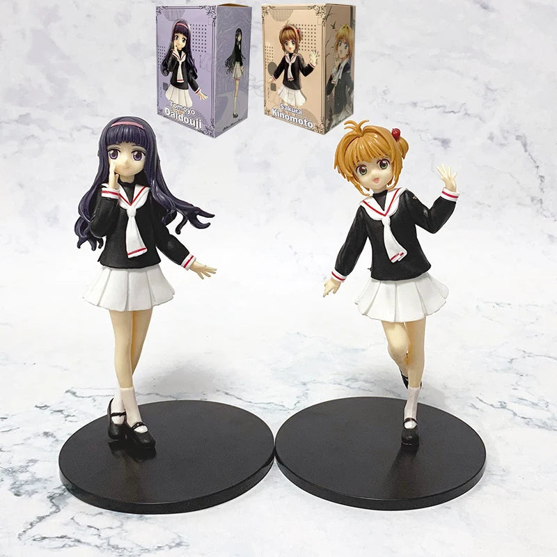 22cm Cardcaptor Sakura Sakura Kinomoto Nurse Anime Girl Figure Card Captor Sakura Kerberos Action Figure Model Doll Toys Gifts
