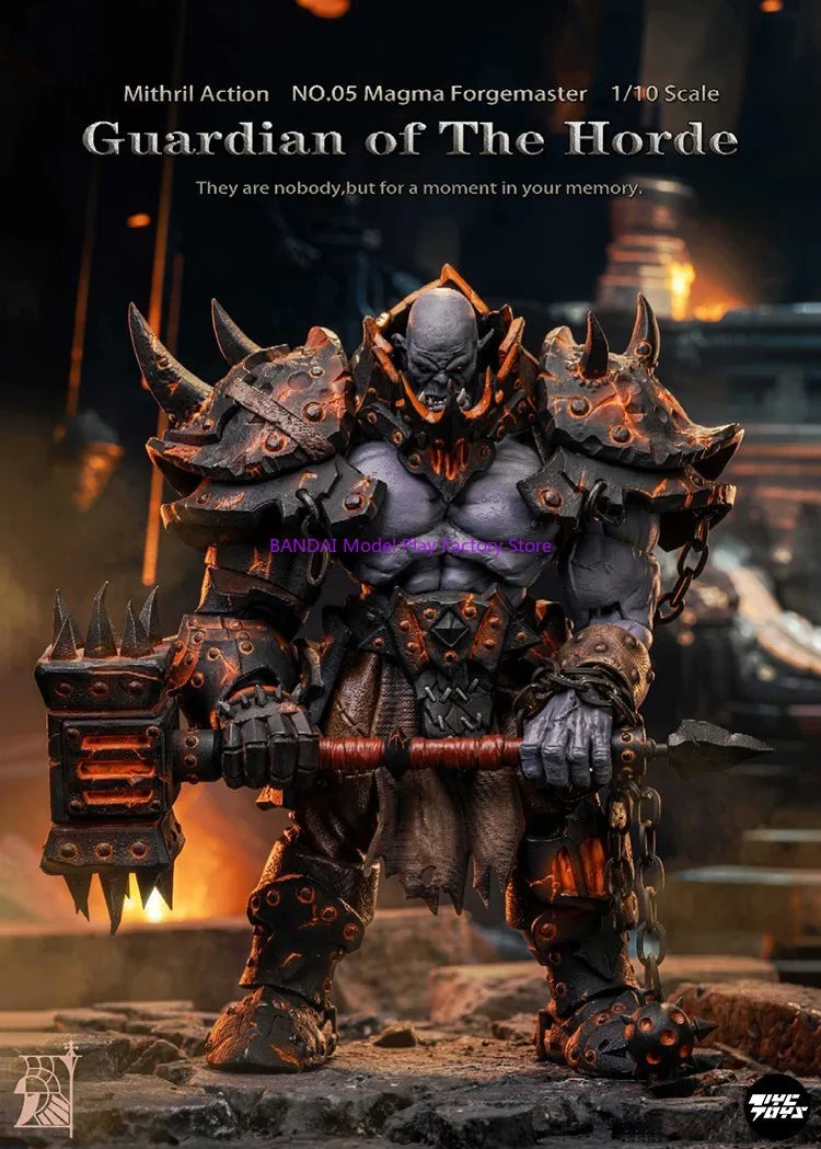 В наличност Mithril Action 1/10 Soldier Guardian of The Horde 05 Magma Forgemaster Barbarian Orcs Пълен комплект 6-инчови екшън фигурки Модел