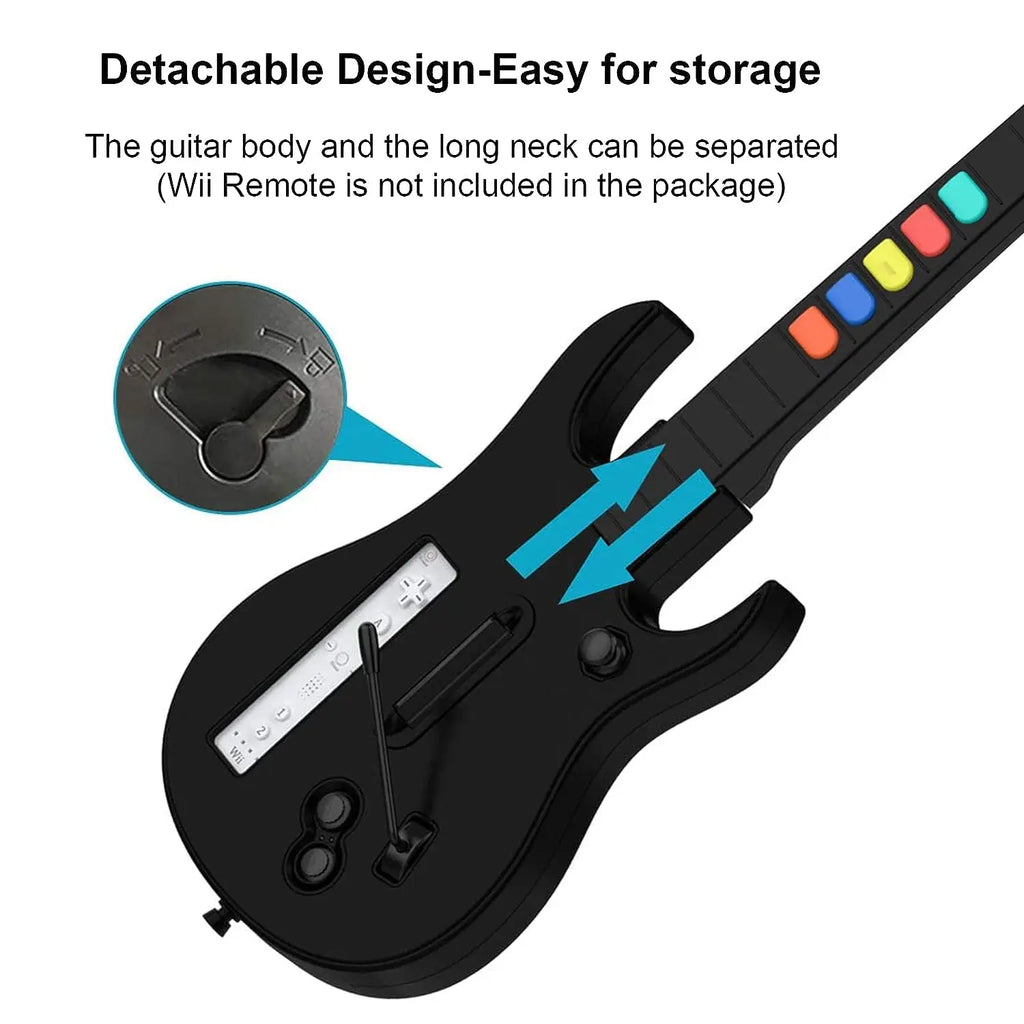 DOYO Wii Guitar Hero, Wireless Guitar for Wii Guitar Hero and Rock Band Games, Compatible with All Guitar Hero games, Rock Band